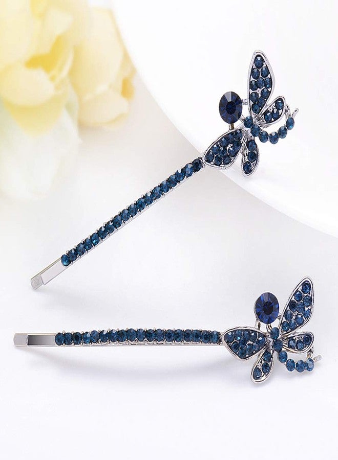 VinBee Blue Vintage Hair Pins Bobby Pins Crystal Rhinestone Hair Clips Accessories for Women and Girls,Navy Blue HairAccessories,Decorative Bobby Pins-6 PACK - Image 5