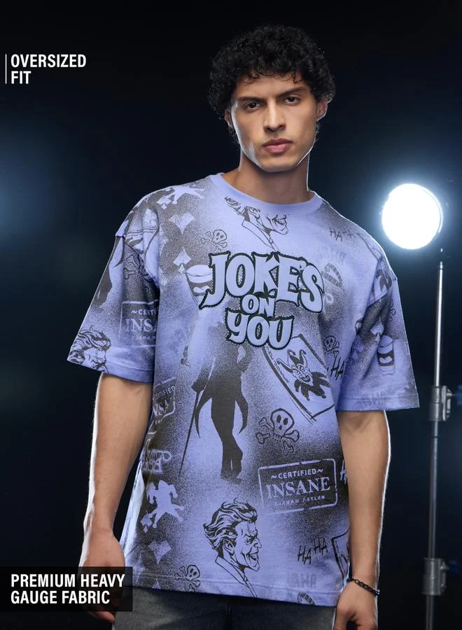 Men Oversized Graphic Print Joker T-Shirt