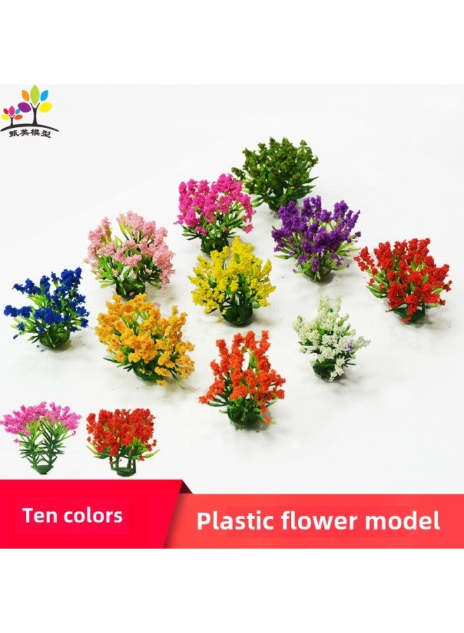 Miniature Landscape Model Flowers And Plants Mini Plastic Green Plants Small Flowers Grass Sand Table Ring Art Scene Simulation Bushes-Color:3cm Orange Yellow One  - Image 2