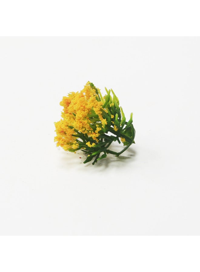 Miniature Landscape Model Flowers And Plants Mini Plastic Green Plants Small Flowers Grass Sand Table Ring Art Scene Simulation Bushes-Color:3cm Orange Yellow One  - Image 1