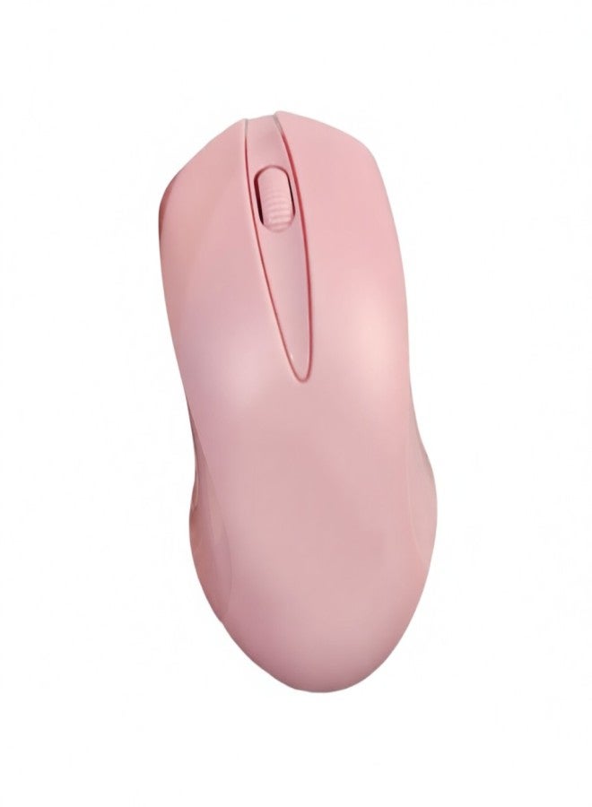 T-WOLF Q2 2.4G Wireless Optical Office 3 Button 1200 DPI Ergonomic Gaming for PC/Laptop Pink - Image 1
