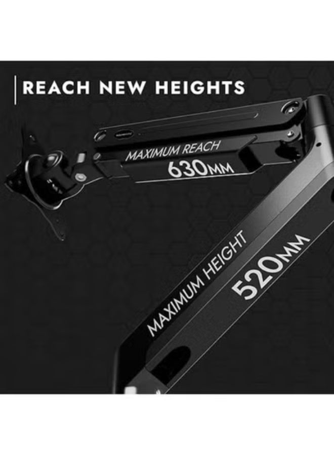 Heavy-Duty Monitor Arm Mount – Adjustable Desk Mount for 24–49" Screens – VESA Support & Gas Spring – Tilting & Height Adjustable - Image 3