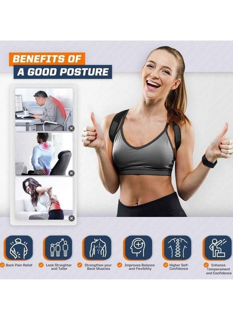 ATRJSZ Posture Corrector for Women, Back Brace for Men, Adjustable Posture Corrector, Shoulder Brace, Back Posture Corrector Women, Back Pain Relief, Posture Brace, Back Straightener (M)  - Image 2