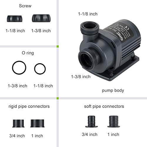 hygger 800GPH Quiet Submersible and External 24V Water Pump, with Controller (30%-100% Settings), Powerful Return Pump for Fish Tanks, Aquariums, Ponds, Fountains, Sump, Hydroponics (25W, 9.8ft) - Image 5