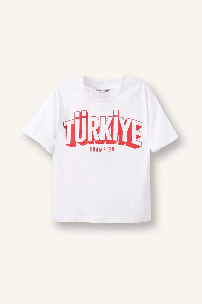 ديفاكتو Regular Fit Printed Short Sleeve T-Shirt