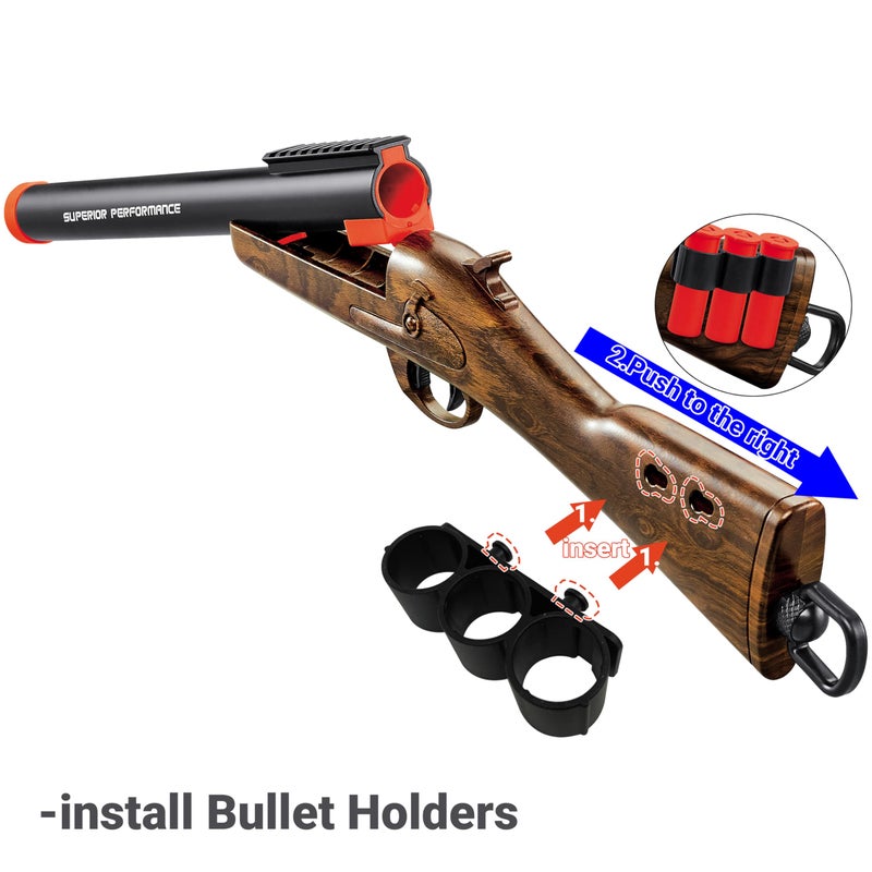 Ukola Safe Toy Double Barrel Gun for Boy with Ejecting Shell Soft Bullets,Realistic Model Shotgun Toys Foam Blaster Play Gun Toy with Soft Bullet Look Real Hunting Action for Children (MINIGUN) - Image 2