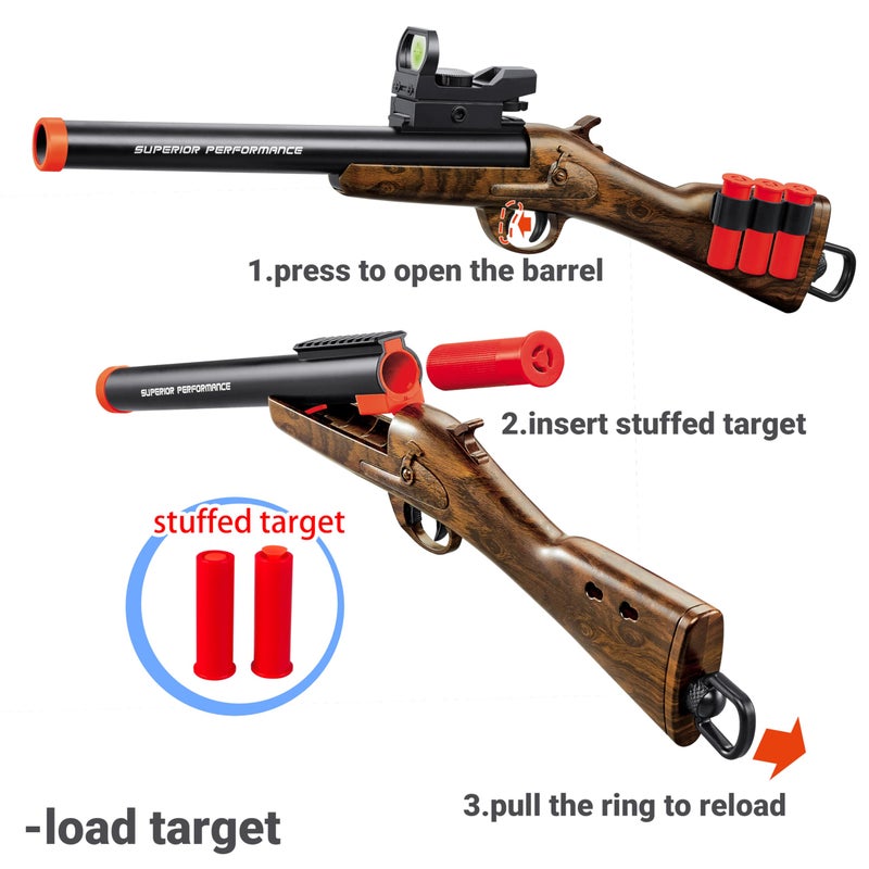 Ukola Safe Toy Double Barrel Gun for Boy with Ejecting Shell Soft Bullets,Realistic Model Shotgun Toys Foam Blaster Play Gun Toy with Soft Bullet Look Real Hunting Action for Children (MINIGUN) - Image 4