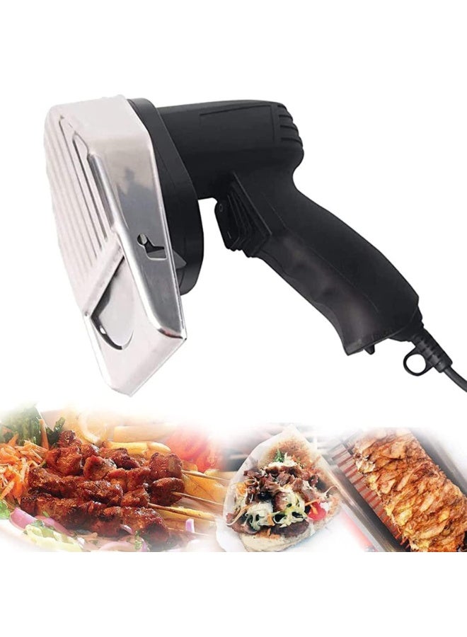 والالا قطاعة لحم الكباب الكهربائية مع شفرتين، آلة تقطيع جيروس الشاورما، قطاعة لحم محمولة باليد بشفرة 100 مم، قطاعة شواء تركية متعددة الوظائف، أدوات مطبخ لمعالجة الطعام في المطبخ - Image 1