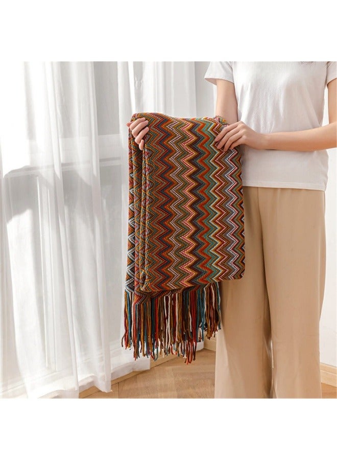 KYD Throw Blanket, Home Decor Stripe Woven Blanket with Tassels, Soft Cozy Lightweight Warm for Chair Bed Couch Decorative, Knit Throw Blankets 127x180cm  - Image 3