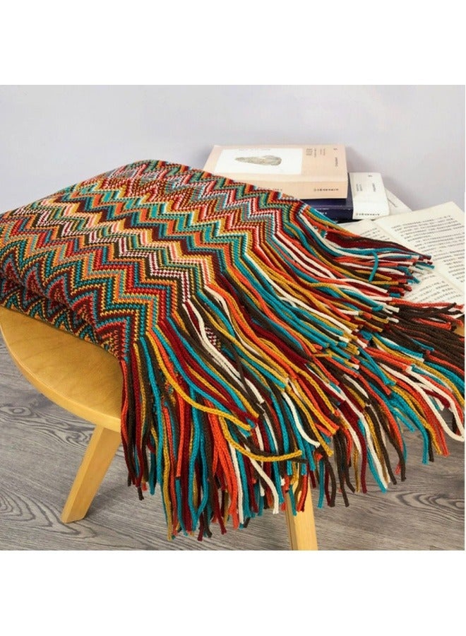 KYD Throw Blanket, Home Decor Stripe Woven Blanket with Tassels, Soft Cozy Lightweight Warm for Chair Bed Couch Decorative, Knit Throw Blankets 127x180cm  - Image 4