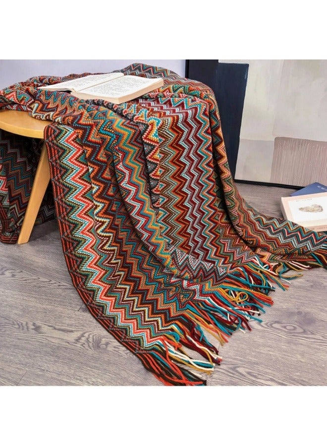KYD Throw Blanket, Home Decor Stripe Woven Blanket with Tassels, Soft Cozy Lightweight Warm for Chair Bed Couch Decorative, Knit Throw Blankets 127x180cm  - Image 1