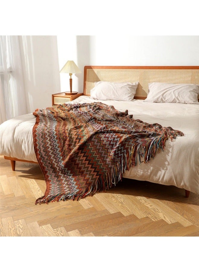 KYD Throw Blanket, Home Decor Stripe Woven Blanket with Tassels, Soft Cozy Lightweight Warm for Chair Bed Couch Decorative, Knit Throw Blankets 127x180cm  - Image 2