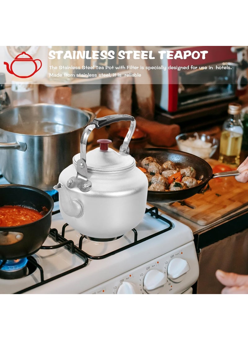 Healeved Aluminum Alloy Tea Kettle with Filter Household Stovetop Kettle for Daily Use Convenient Handheld Water Kettle for Home Kitchen Accessories Vintage Style Teapot  - Image 3