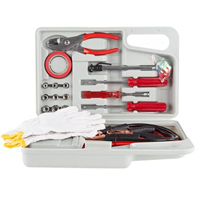 TANK Roadside Emergency Car Kit 30-Piece Road Trip Essentials Tool Set With Jumper Cables And Carrying Case For Car, Truck, Or Rv By Stalwart - Image 4
