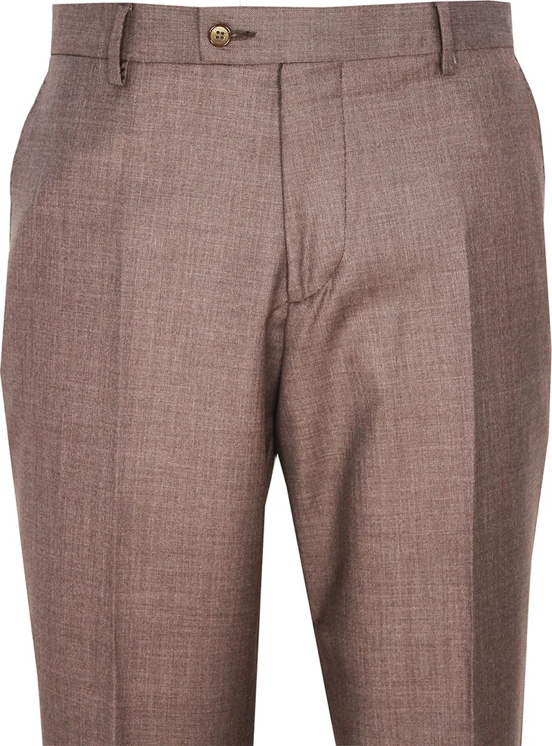Varetta Men's Cinnamon Color Polyviscon Fabric Trousers