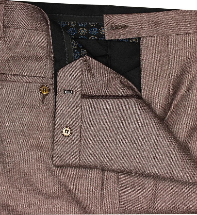 Varetta Men's Cinnamon Color Polyviscon Fabric Trousers
