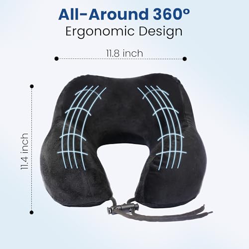 CareFoam Memory Foam Travel Pillow, Comfortable & Supportive Neck Pillow, Pain Relief Sleeping Neck Pillows for Travel, Airplane Pillow for Sleeping Airplane, Car, Office and Home - Image 5
