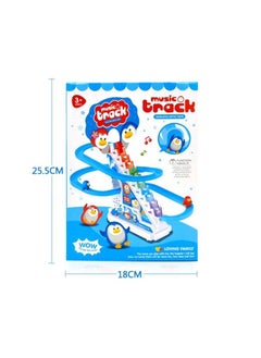 Rally Battery Operated Penguin Race Set Car Toy Climbing Stairs Educational Toy For Kids with Flashing Lights & Music  - Image 3