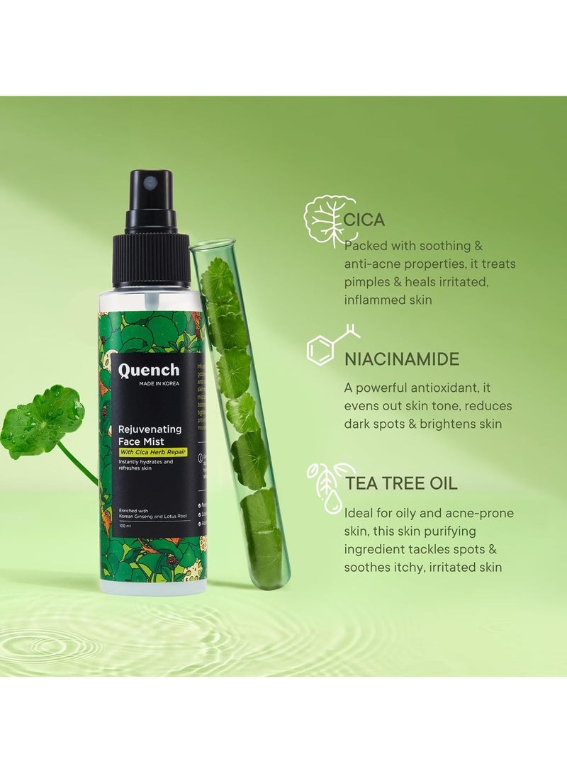 Quench Cica & 2% Niacinamide Face Mist Toner for Oil & Acne Control | Hydrates, Calms and Refreshes Skin | Gentle & Non-Irritating | Lightweigh and Non-Comedogenic | Made in Korea (100ml) - Image 3