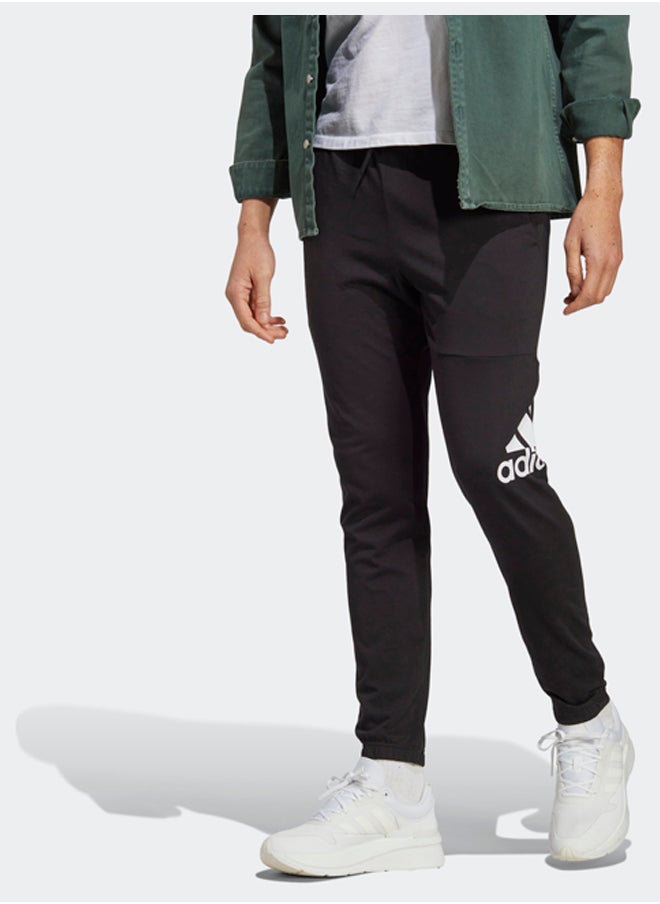 Adidas Essentials Single Jersey Tapered Badge Of Sport Joggers  - Image 1