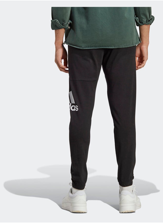 Adidas Essentials Single Jersey Tapered Badge Of Sport Joggers  - Image 2