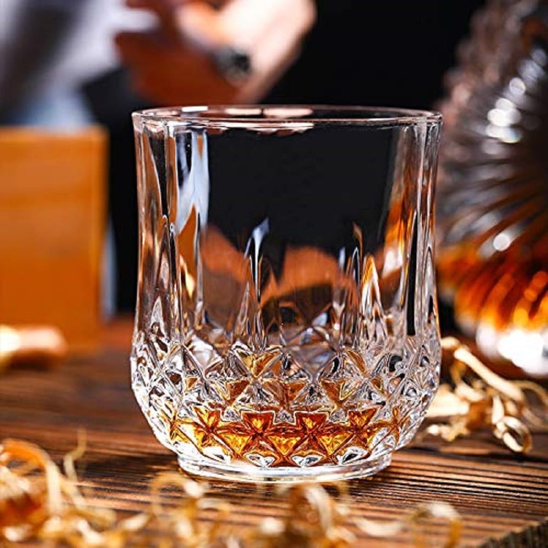 VILON Italian Premium Old Fashioned Crystal Whiskey Glass Set 6 320 ML Transparent Newyork Whiskey 300ML - Image 1
