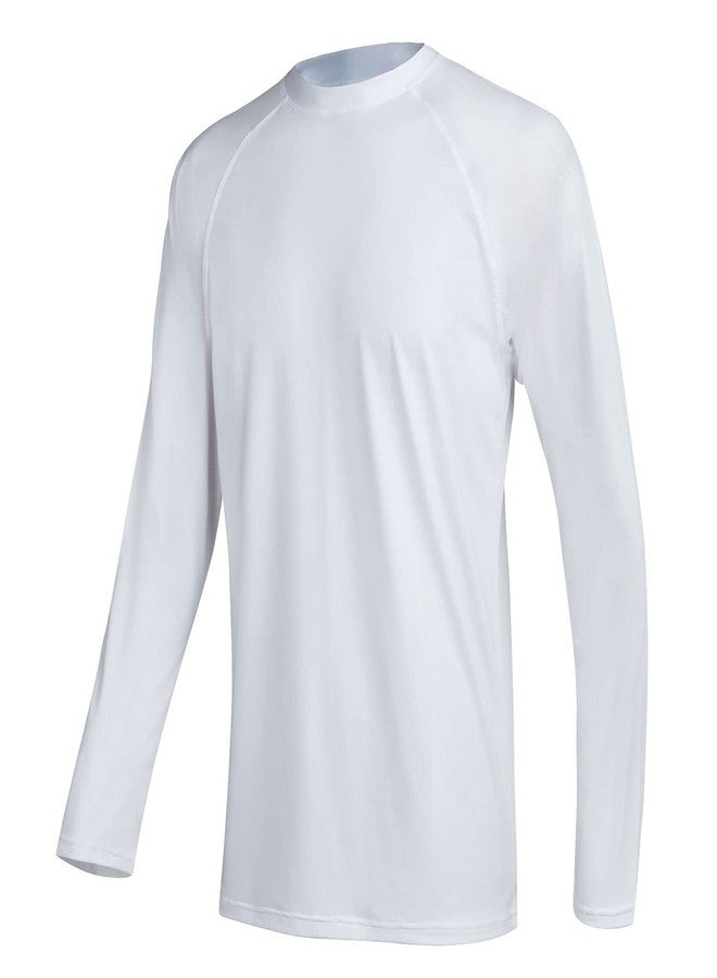 Satankud Men's Swim Shirts Rashguard Sun Shirt UPF 50+ UV Sun Protection Outdoor Long Sleeve T-Shirt Swimwear White L - Image 1