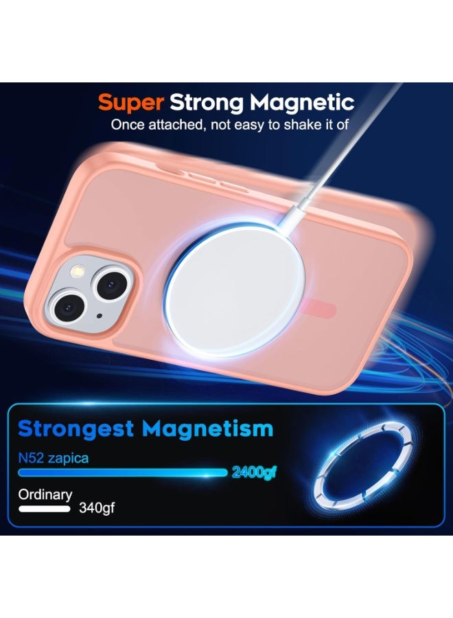 Magnetic Case for Iphone 15 Case [Compatible with wireless charging] [Shockproof Military Grade], Transparent Back Slim Bumper Cover Phone Case for iphone 15 (bink) - Image 3