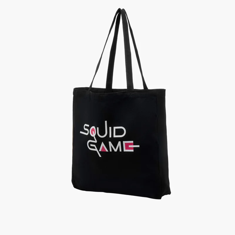 SP Characters Squid Game Print Shopper Bag with Double Handles