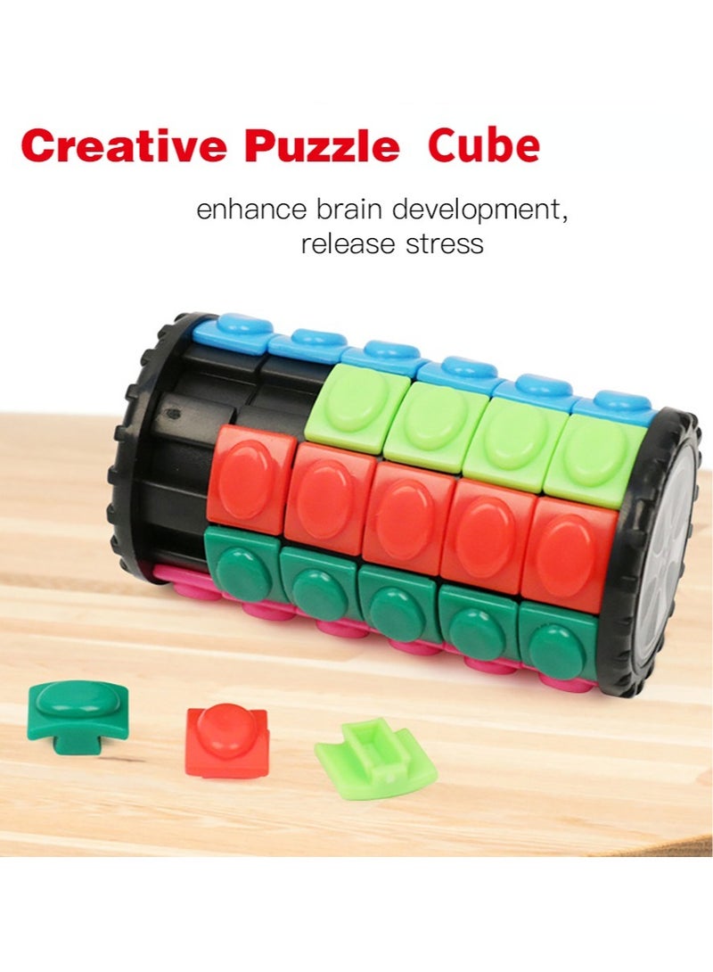 AROAQ Cylinder Puzzle Toy, Creative 3D Rotating Slid Cube Puzzle, Lightweight And Portable Stress Relief Magic Cube Toy, Decompression DIY Rotate And Slide Toy For Kids, (1pc, 7 Layers) - Image 2