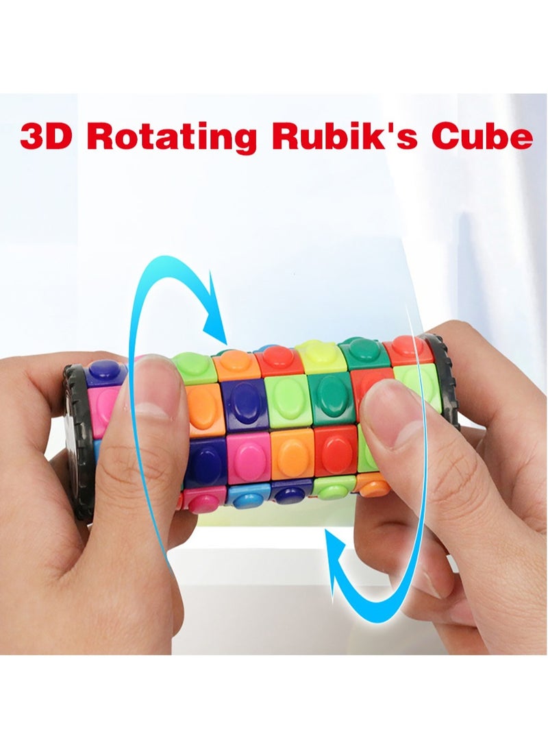 AROAQ Cylinder Puzzle Toy, Creative 3D Rotating Slid Cube Puzzle, Lightweight And Portable Stress Relief Magic Cube Toy, Decompression DIY Rotate And Slide Toy For Kids, (1pc, 7 Layers) - Image 3