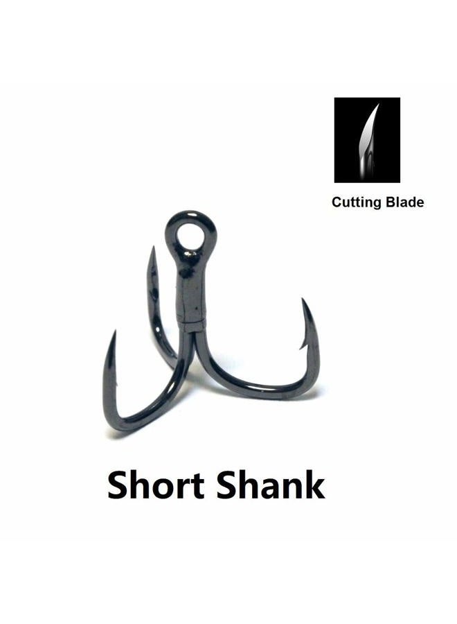 wLure Fishing Hooks Treble Hooks for Hook Upgrade Cutting Blade 4X Strong Short Shank Black Nickle 6 - Image 2