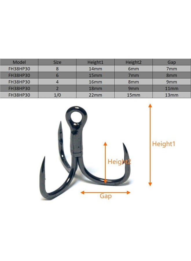 wLure Fishing Hooks Treble Hooks for Hook Upgrade Cutting Blade 4X Strong Short Shank Black Nickle 6 - Image 5