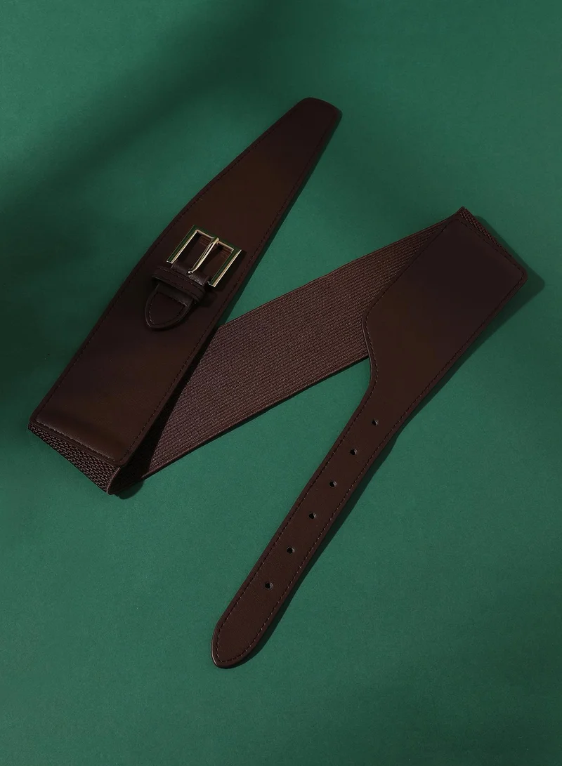 Haute Sauce Brown Solid Waist Belt