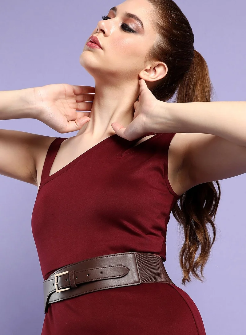 Haute Sauce Brown Solid Waist Belt