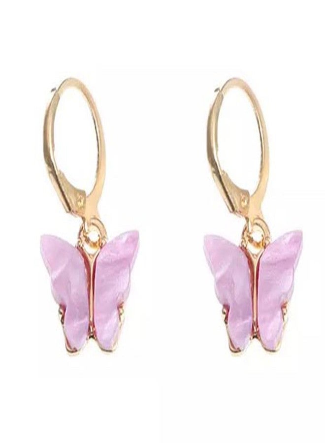 pinapes Light Purple Butterfly Earrings for Women - Trendy and Lightweight Statement Jewelry - Image 2