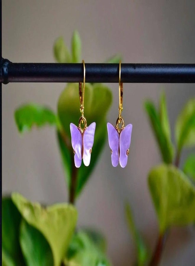 pinapes Light Purple Butterfly Earrings for Women - Trendy and Lightweight Statement Jewelry - Image 4