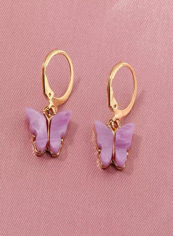 pinapes Light Purple Butterfly Earrings for Women - Trendy and Lightweight Statement Jewelry - Image 3