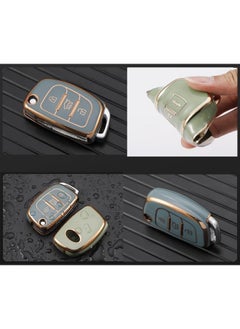 Rubik Rubik 3 Buttons Soft TPU Key Fob Cover for HYUNDAI Tucson Elantra Santa Fe Solaris ix35 ix45 i20, Premium Remote Control Protection Shell Case - Black  - Image 2