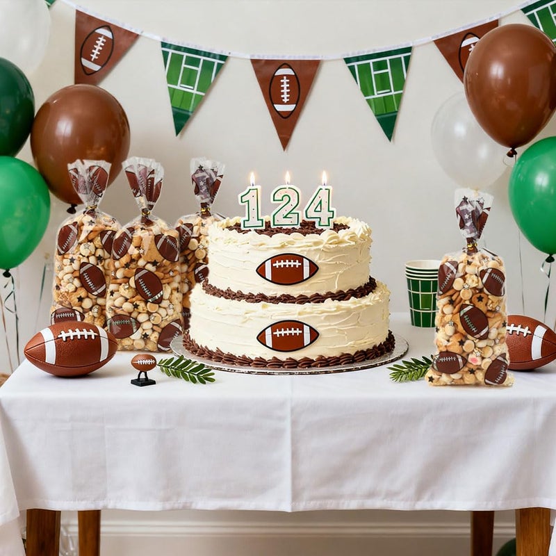 eowqeiur 50 PCS Football Cellophane Bags(5x11 Inch) for Goodie Candy Treat Goody Snack Gifts Wrap Football Theme Birthday Team School Class Party Favors Supplies Bulk Trunk or Treat Tailgate Plastic Baggies - Image 5