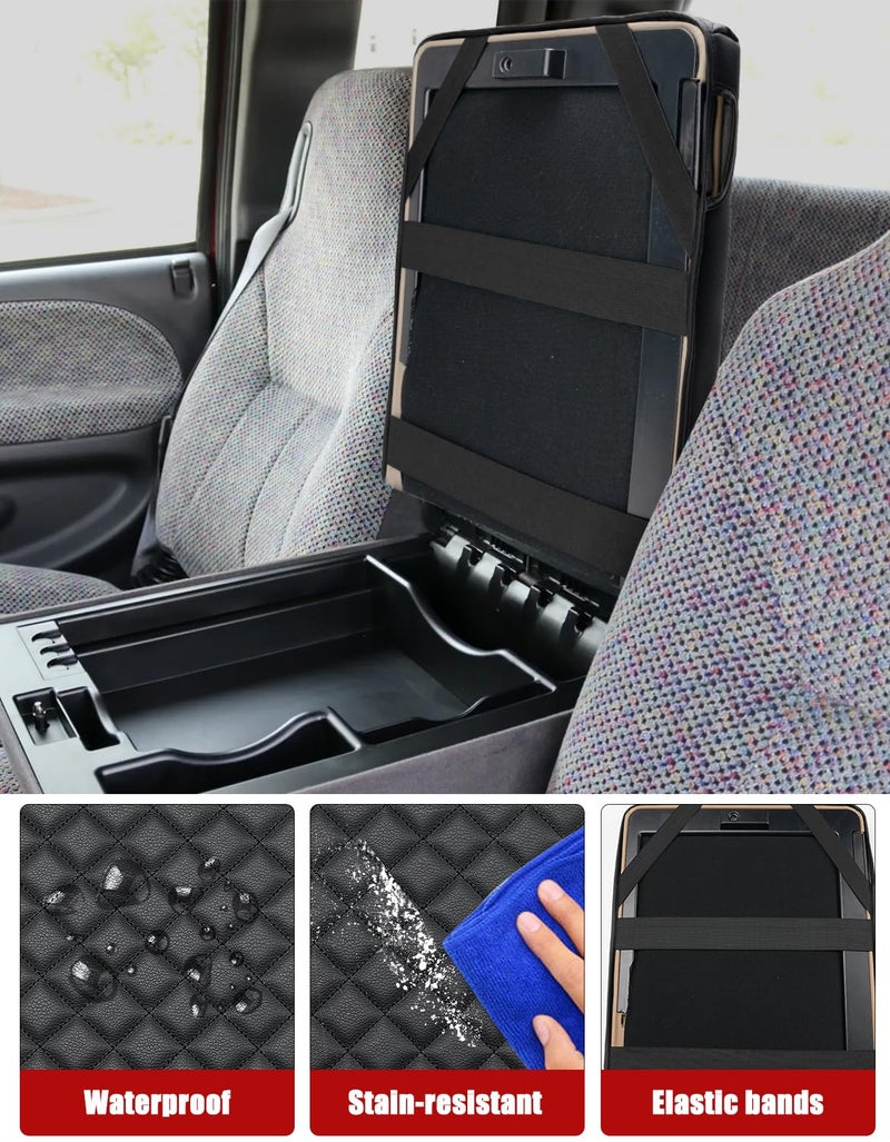 KBH Center Console Armrest Cover for Dodge Ram 1500 2500 3500 1994-2001, 19"x15" Jump Seat, Vinyl Leather Interior Accessories, Anti-Scratch, Black - Image 5