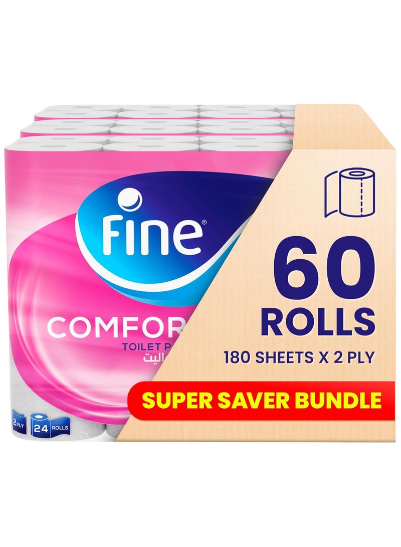 Fine ورق تواليت مريح عبوة من 60 - Image 1