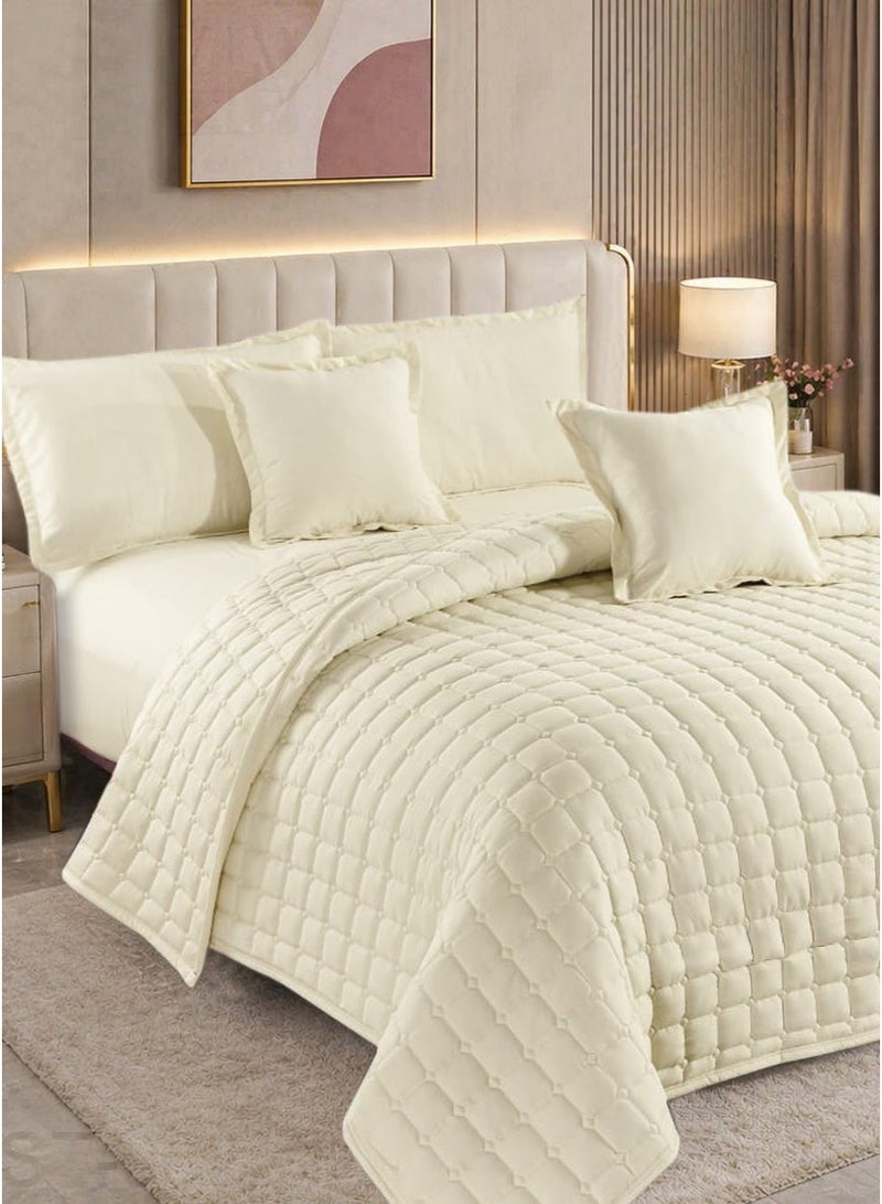 مون مفرش سرير نفرين صيفي مضغوط | 6 قطع | لحاف مبطن فاخر 230×250 سم | شرشف مغاط 200×200+35 سم - Image 1