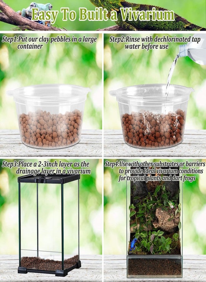 Riare 6LBS Expanded Clay Balls Terrarium Substrate for Reptiles - 100% Organic Lightweight Clay Pebbles Substrate Frogs False Bottom Substrate, Bioactive Terrarium Substrate for Drainage and Moisture - Image 3