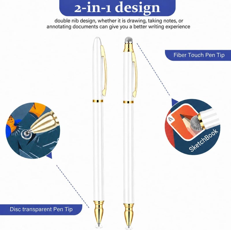 DIGIROOT 2-in-1 Dual Tip Business Stylus Pen for Smartphones, Tablets, iPad, Drawing, Writing, Note Taking - Image 3