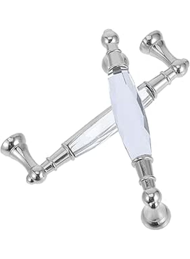 Colorful Glass Cabinet Pulls With Silver Base Crystal Drawer Handles For Kitchen Wardrobe - Image 1