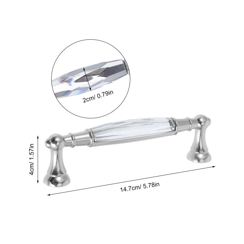 Colorful Glass Cabinet Pulls With Silver Base Crystal Drawer Handles For Kitchen Wardrobe - Image 3