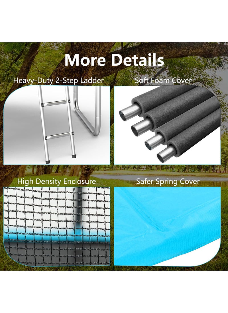 EzzySo - 6.7FT Trampoline with Safety Enclosure Net，Outdoor Trampoline with Basketball Hoop, Heavy Duty Jumping Mat and Spring Cover Padding for Kids and Adults, Storage Bag and Ladder - Image 1