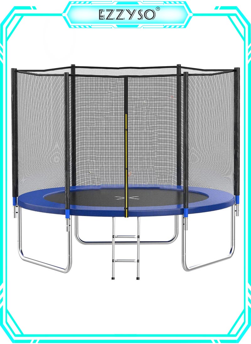 EzzySo - 6.7FT Trampoline with Safety Enclosure Net，Outdoor Trampoline with Basketball Hoop, Heavy Duty Jumping Mat and Spring Cover Padding for Kids and Adults, Storage Bag and Ladder - Image 1