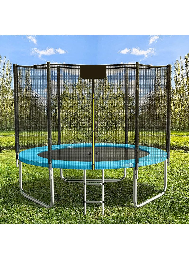 EzzySo - 6.7FT Trampoline with Safety Enclosure Net，Outdoor Trampoline with Basketball Hoop, Heavy Duty Jumping Mat and Spring Cover Padding for Kids and Adults, Storage Bag and Ladder - Image 1